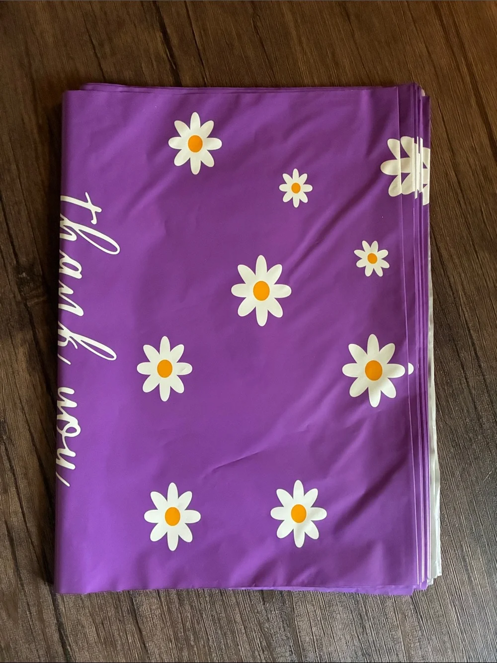 10 Count Purple and Daisy Pattern Polymailers